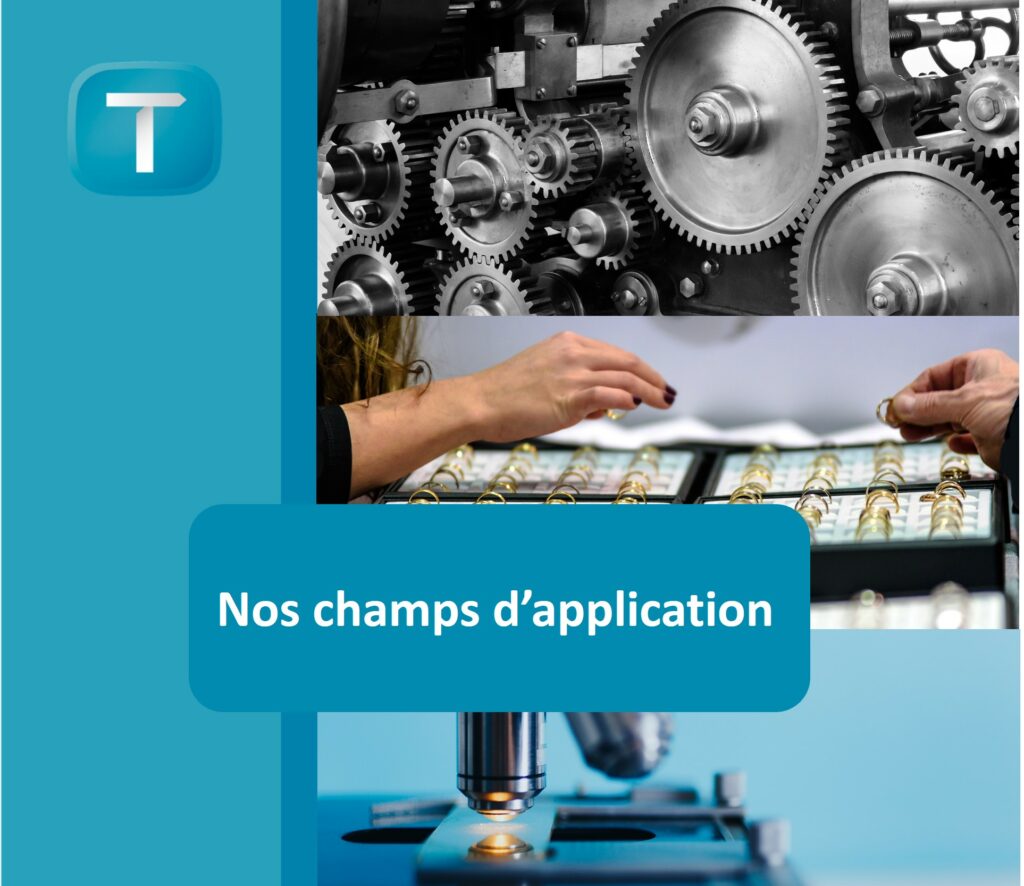 Une bannière présentant différentes images illustrant les champs d'application de Technett.